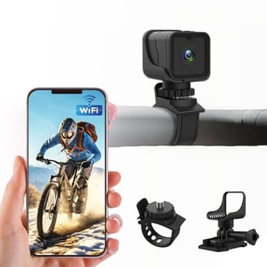 SecuraLen Cámara Deportiva, WiFi 1080P HD & Gran Angular de 120° Cámara para Moto, Batería de Gran Capacidad de 4 Horas Cámara de Acción con Función Resistente al Agua