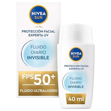 NIVEA SUN - Fluido Diario Invisible Ultraligero SPF50+ - Crema solar facial 50 Invisible - Con Licocalcón A y Nianicamida - Protección Solar con Efecto Mate - Todo Tipo de Piel - 40 ml