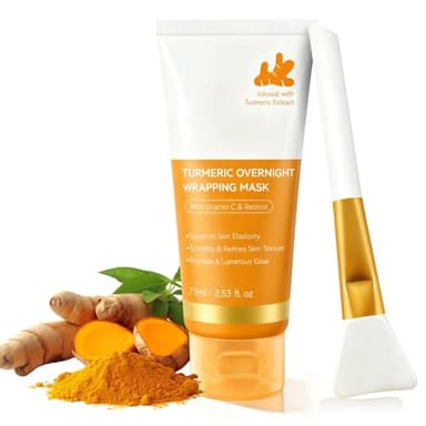 Mascarilla De Colageno,MáScara Nocturna De CúRcuma Con áCido KóJico Y ColáGeno Hidrolizado,Peel Off Overnight Mask,Reafirmante E Hidratante,Nutre La Piel Apagada Y Desigual Para Un Rostro Radiante