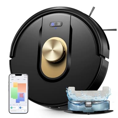 Vexilar W9 Robot Aspirador y Fregasuelos,Potente Succión de 5000Pa, Robot Aspirador con Navegación Láser, Mapa Inteligente Multicapa, Larga Autonomía, Adecuado para Suelo, Alfombras, Pelo de Mascotas