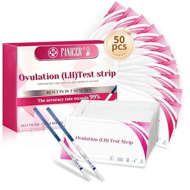 50 Piezas Kit Completo De Prueba OvulacióN, Test De OvulacióN, Prueba Fertilidad Familiar Femenina Alta Sensibilidad, Ideal Para El Seguimiento Del Periodo Fertilidad