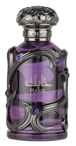 Lattafa Habik – Ámbar, Aromático, Amaderado, Almizclado, Eau de Parfum Spray de Larga Duración para Hombre, 100 ml