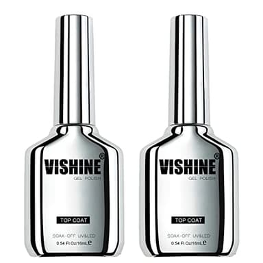 Vishine Super Glossy 2Pcs 16ml No Wipe Top Coat Semipermanente Capa Superior Esmalte Semipermanente de Uñas UV LED Soak Off Uñas De Gel