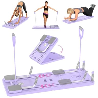 Kit Pilates 5 en 1, Máquina con Contador LED y Rodillo Automático, Tablero Multifunción para Ejercicios en Casa