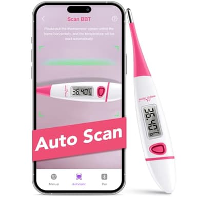 Termómetro Basal de Fertilidad Easy@Home: Termómetro Basal Digital para Medir Tempertura Basal Corporal & Predecir su Ovulación, Monitor de su Ventana de Fertilidad con la APP Premom (Rosa)