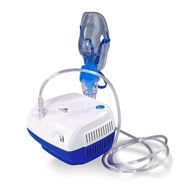 Mobiclinic®, Nebulizador con compresor, Neb-2, Portátil, Para niños y adultos, Bolsa de transporte. mini, Tratamiento enfermedades respiratorias, Máscaras varios tamaños, 5 filtros aire