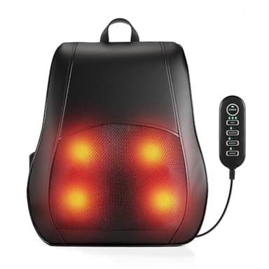 ELEHOT-Store Masajeador de Espalda y Lumbar con Calor - Masajeador Eléctrico 4D Shiatsu para Aliviar Dolor de Espalda Baja y Contracturas - 16 Nodos Automáticos, Regalo para Madre/Padre