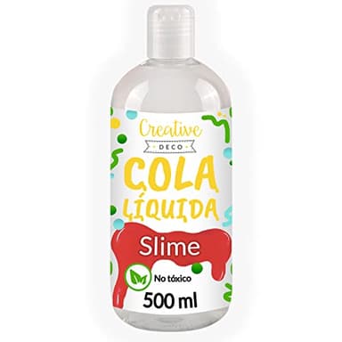 Creative Deco 500 ml Cola para Slime Pegamento Líquido Transparente PVA Escolar | Papel y Cartón | No Tóxico | Manualidades Proyectos de Arte y Bricolaje | Adhesivo Claro Lavable | Alta Eficiencia