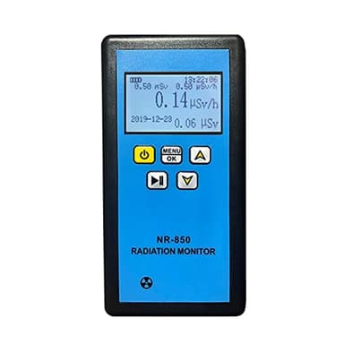 Nimomo Detector de radiación Nuclear portátil con Pantalla LCD Probador radiactivo Contador Geiger Hogar NR-750/NR-850/NR-950(Azul)