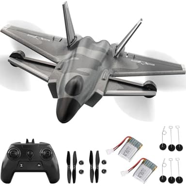 fisca Avión RC, planeador sin escobillas de 4 canales doble configuración eléctrica 2 juegos tren de aterrizaje dos juegos de aspas del ventilador
