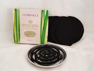 Roura 10 piezas de incienso en espiral citronela, cera, verde, talla única