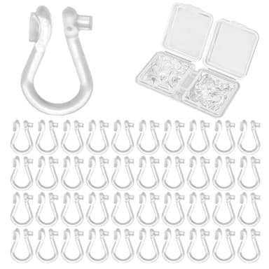 40uds Adaptadores de Clip Transparentes para Pendientes, Ajustadores Oreja Invisibles con Caja de Almacenamiento Correctores Cosméticos Oreja Sin Perforación para Hombres Mujeres