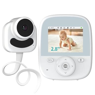 VIZOLINK 2.8" Vigilabebés con Cámara, Portátil Monitor para Bebés con 4000mAh Batería, HD Visión Nocturna, VOX, Comunicación Bidireccional, 3x Zoom, Monitoreo de Temperatura, Canción de Cuna, sin WiFi