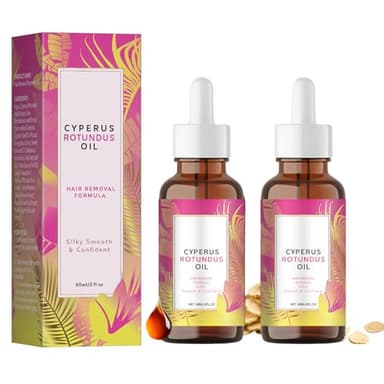Aceite de Cyperus Rotundus para la depilación, Aceite de Cyperus Rotundus para la reducción del vello corporal, Aceite de Cyperus natural, Hidratante y minimiza los poros, Para todo tipo de piel, 2