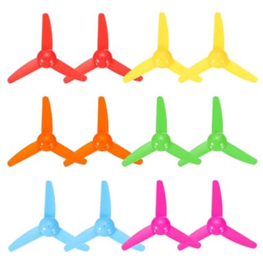 QUARKZMAN Hélice De Eje De Motor DC De 2mm, Hélice Recta De Plástico De 3 Aspas En Forma De Ventilador De 80mm para Aviones Modelo DIY,, Motor De Barco RC, Micro (6 Colores, Paquete De 12)
