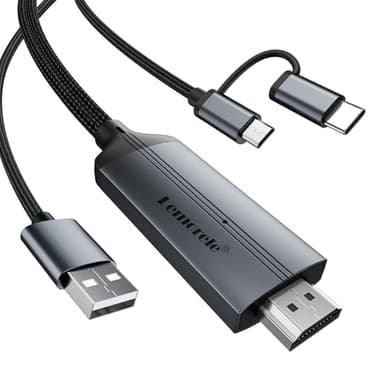 Lemorele Cable USB C a HDMI 2 en 1 Micro USB a HDMI Cable HDMI 1080P 60hz para todos los teléfonos Android/Tablets/USB C iPad TV/proyector