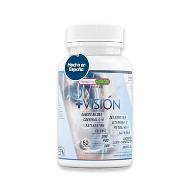 Healthy Fusion Más Visión | Potente protector ocular | Mejora la calidad de tu vista | Fortalece el tejido ocular y la retina | Elimina la vista cansada | Luteína, Coenzima Q10, Mirtilo | 60 caps