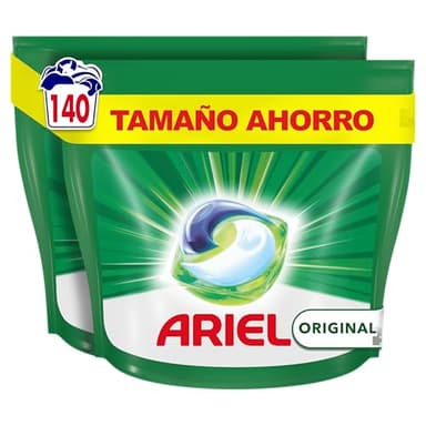 Ariel Todo En 1 PODS, Detergente Líquido Para Lavadora 140 Cápsulas Original Lavados, 5 Acciones, El embalaje puede variar