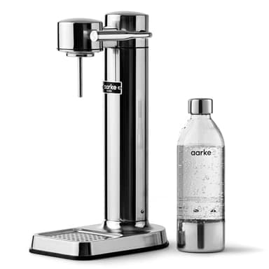 Aarke Carbonator 3, Máquina para hacer Agua con Gas en Acero Inoxidable, incluye Botella 800ml, Acabado en Acero