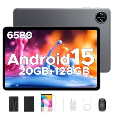 DOOGEE Tab A9 Pro VIP Tablet 10 Pulgadas, Andriod 15 Tablet con Teclado y Lapiz, 20GB RAM+128GB ROM(2TB TF MAX), HD IPS Pantalla, 6580mAh, WiFi5 2.4/5GHz/8MP+5MP/Facial ID/GMS/BT5.0/3.5mm Jack