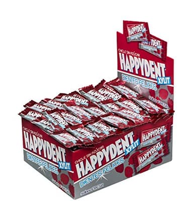 Happydent Chicle sin Azúcar con Xilitol Sabor Fresa - Paquete de 200 x 2.20 gr - Total: 440 gr