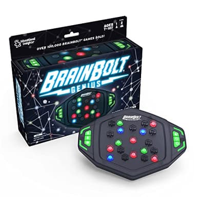 Learning Resources BrainBolt Genius, juego de memoria que se ilumina, portátil, regalos para de 9 - 12 años, niños y niñas