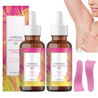 2 Unidades 60 Ml Aceite De Cyperus Rotundus Oil Aceite Cyperus Rotundus Fórmula Suave No Irrita Hidratante Retarda El Crecimiento Del Vello Nutritivo Suaviza La Piel Minimiza Los Poros Con 2 Espátulas