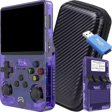 SVP Game - R36S Consola Retro Portátil 40.000 Juegos y 25 Emuladores Arcade PSP PS1 N64 NDS SN GB GBA GBC SNES NES CPS MAME Atari - Game Console, Videojuegos clásicos (Morado 128 GB + Estuche + USB)