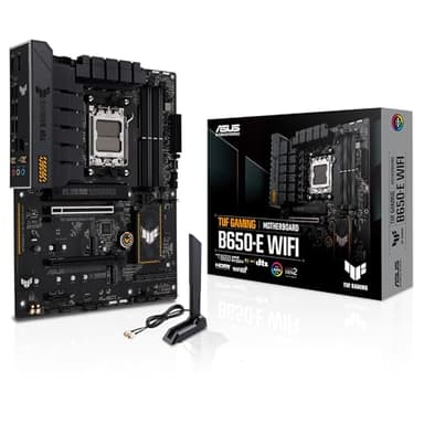 ASUS TUF GAMING B650-E WIFI - Placa base ATX AMD B650 Ryzen AM5 (VRM de 8+2 fases, PCIe 5.0, M.2, PCIe 5.0, Ethernet 2,5 Gb, Wi-Fi 6E, HDMI, DP, USB Tipo-C, cancelación de ruido AI, Aura Sync RGB)