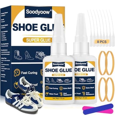 Soodyoow 100g Pegamento Zapatos, PegamentoCuero Pegamento Suela Calzado Extrafuerte, Profesional Cola Zapatero Profesional para Zapatos, Suelas, Botas, Tenis, Tacones