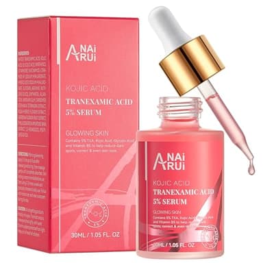 ANAiRUi Sérum de Ácido Tranexámico 30ml, Tranexamic Acid Serum Facial con Niacinamida, Ácido Glicólico y Ácido Kójico, dirigido a la manchas y la piel opaca