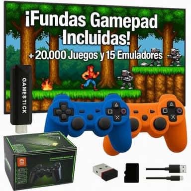 Genérico Consola Retro HDMI con Miles de Juegos y 2 Mandos incluye 2 Fundas Protectoras a Color para los GamePad - Videoconsola Arcade Pincho Stick hdmi para TV Tele