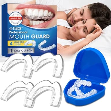 4 Piezas Férulas Descarga Bruxismo,Dispositivos Anti Ronquidos para Detener Los Ronquidos,Mejora La Férula para Roncar,dejar de rechinar los dientes,Mejora la Del Sueño y Reutilizable