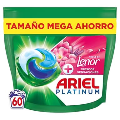 Ariel PODs Platinum, Detergente Líquido En Cápsulas Frescor Sensaciones Cápsulas, 60 Lavados