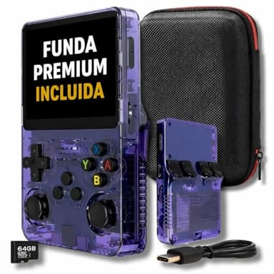 Consola Retro Portátil Versión 2026 Funda Incluída | +20.000 Juegos y 19 Emuladores | Linux Abierto, Ampliable con + Juegos | Guardado de Partida – Pantalla 3,5" | Consola de Mano | Regalo Original