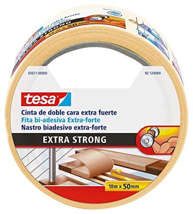 Cinta de doble cara extra fuerte, 10 m x 50 mm