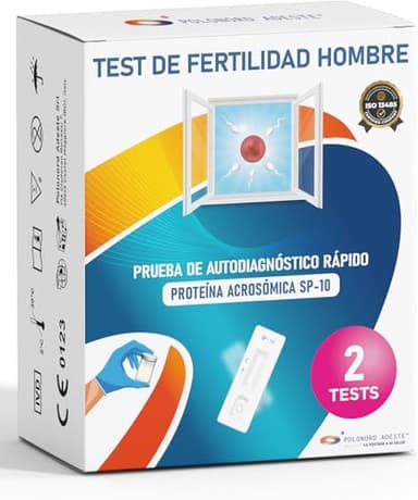 ADESTE Test de Fertilidad Hombre SP-10 | Test Espermatozoides Hombre – Detecta Bajo Recuento de Espermatozoides | Fácil de Usar | Precisión del 98,2 % | Resultado en 5 Minutos | Paquete de 2 tests