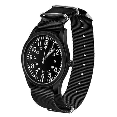 Vicloon Reloj para Hombre, Reloj de Cuarzo, Reloj de Pulsera, Calendario automático, Esfera analógica Minimalista, Banda de Tela de Lona, Reloj para Hombre, Reloj Impermeable Diario
