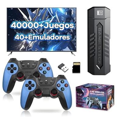 X2 Blue Consola de Juegos Retro 4K, Emulador de Consola Video 128 GB, con 40 000+ Juegos Retro Integrado, 40+ Emuladore, Consola de Juegos Plug and Play, con 2 x 2,4 G Recargables Mandos Inalámbrico