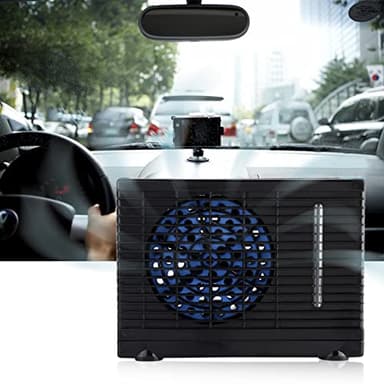 Wakects DC 12V Aire Acondicionado de Coche, Mini Refrigerador de Agua Evaporativo Auto Ventilador de Aire Acondicionado Coche Camión Hogar Ventilador de Refrigeración Portátil 20x11x15cm
