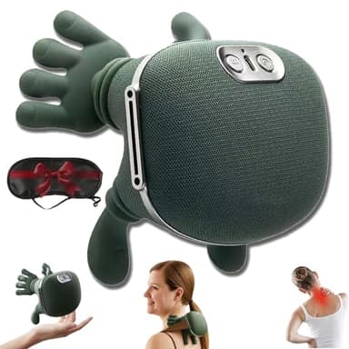 Siaasoo Masajeador de cuello, Masajeador Siaasoo Masajeador para hombros, almohada relajante cervical, masajeador Shiatsu de espalda y cuello, almohada de masaje eléctrica de amasamiento, ajuste de 3