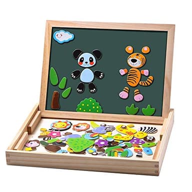 Uping Puzzle Niños 3 Años de 100 Piezas Juguetes Niños 3 Años 4 Años Puzzle Magnetico Madera con Pizarra Magnetica Juegos Educativos Montessori Regalo Niño Niñas 3 Años 4 Años
