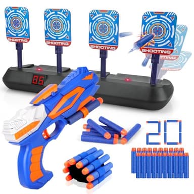 Diana para Nerf con Pistola, Objetivo de Tiro Electronica Automático con 20 Balas & Muñequeras, Juguete Gun Niños 3 4 5 6 7 8 9 10 11 12 Años Regalos Cumpleaños Navidad Juego Infantil