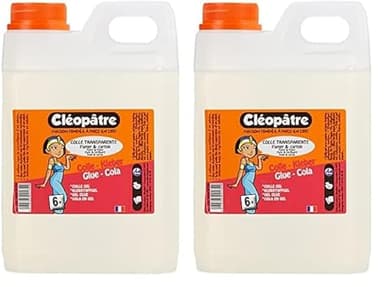 Cléopatre - Pegamento Transparente - Formato Recarga - Aplicación Fácil, Precisa y Homogénea - Sin Disolventes, Limpieza con Agua - A partir de 6 Años - Fabricado en Francia - 2KG (Paquete de 2)