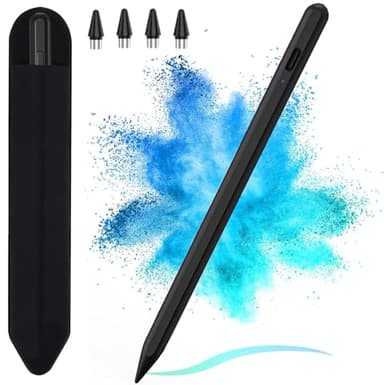 Lápiz para Tablet Android, Lápiz Capacitivo Compatible con iPhone, Samsung, Huawei, Lenovo, XiaoMi, Vivo, Precisión Mejorada, Carga Rápida y Espera Ultra (Negro)